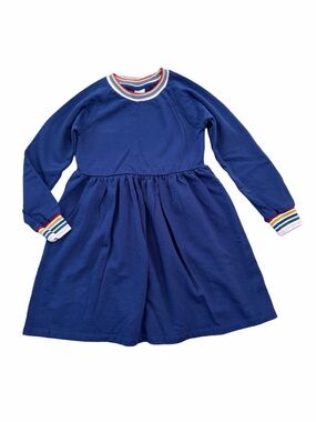Hanna Andersson Size 140, 10 Navy Blue French Terry Sweatshirt Pocket Dress
